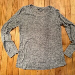 VTG Mudd Sheer Heather Gray Long Sleeve Tee Emo grunge y2k